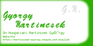 gyorgy martincsek business card